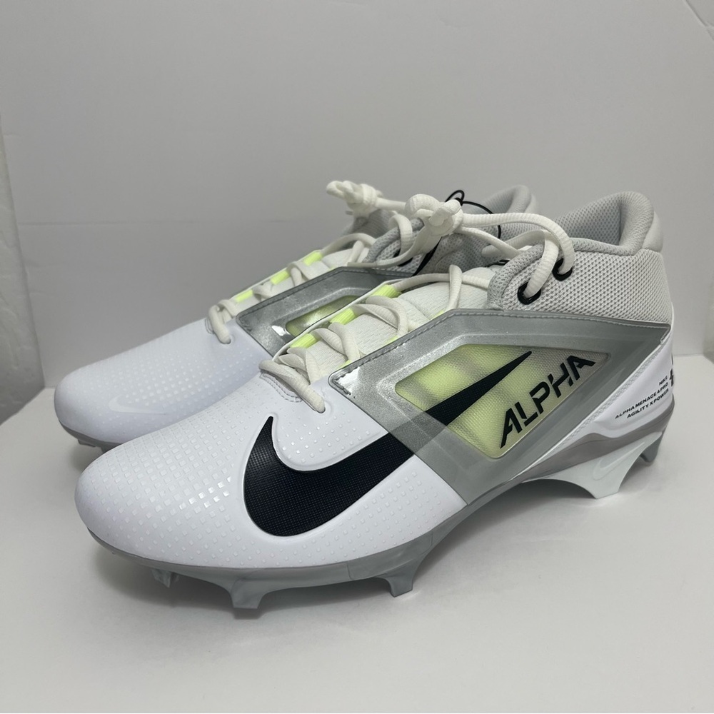 Nike Alpha Menace 4 Pro FD7037-100 Men White Photon Dust Football Cleats Sz 11.5
